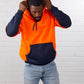 Two Tone Hoodie Brushed Fleece Pullover