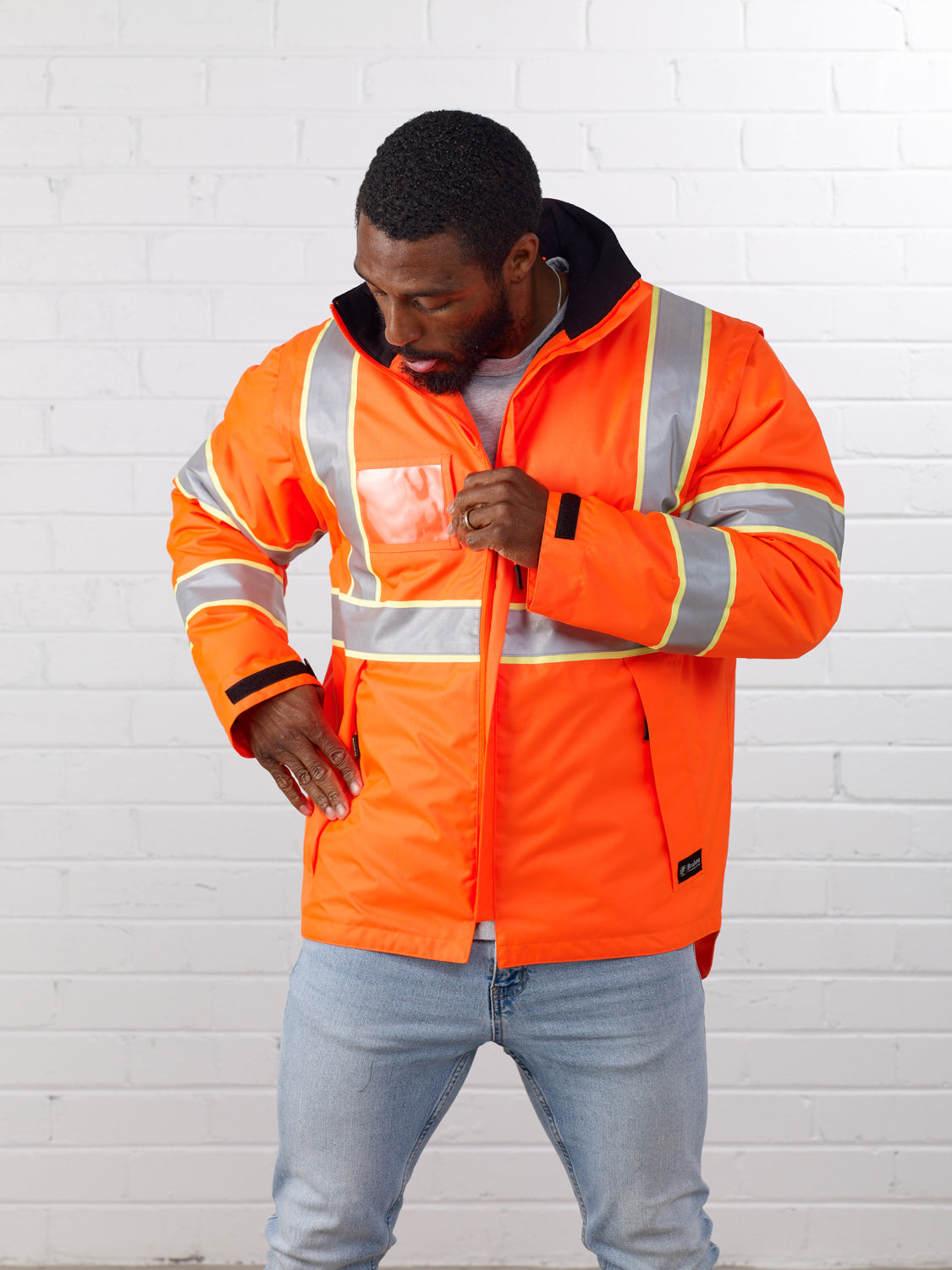 Green jacket clearance with orange inside