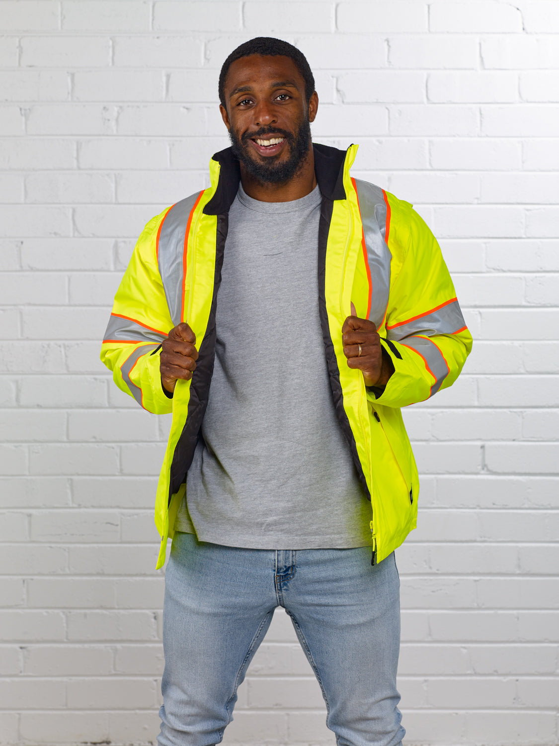 Fleece lined hi vis jacket sale